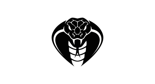 Black cobra head silhouette on white