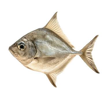 Silver Pomfret - Pampus argenteus [Transparent Background PNG].