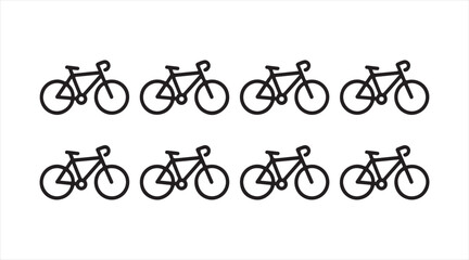 Obraz premium Bike silhouette icon set isolated for eco transportation and cycling sport graphics