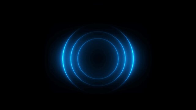Abstract neon circle radio waves looping background. Abstract neon radio waves signal.Radio wave signal, radar concept.Radio waves seamless animation background video with alpha chanel.4k video