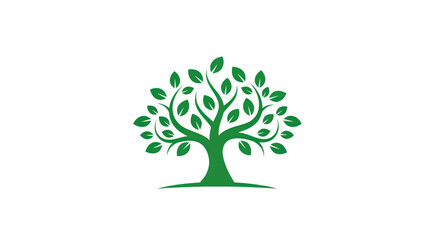 Obraz premium Green tree illustration on white background