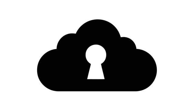 Vector illustration&nbsp;of black cloud with keyhole silhouette on a transparent background