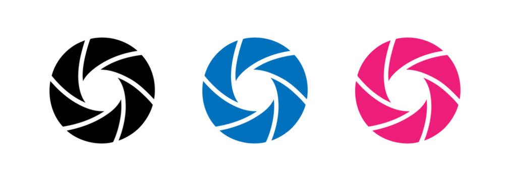 Set of camera aperture icons