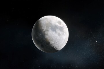 Fototapeta premium Moon crescent illuminated with starry background in space