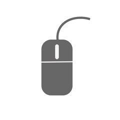 An isolated vector illustration of a computer mouse with cable serves as a technology input device icon for modern web design and business pc equipment.