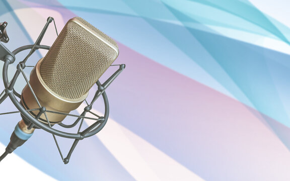 Background with a professional microphone