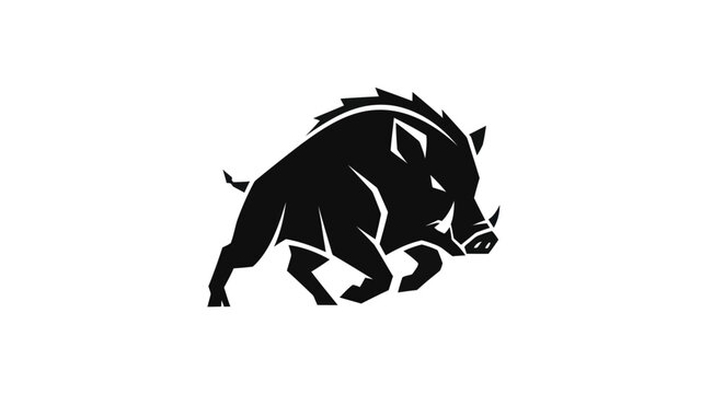 Stylized boar silhouette on white background