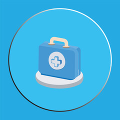 Healthcare and Emergency Medical Kit Icon for Web and UI Design