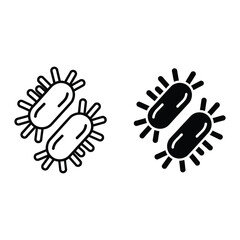 Obraz premium Virus bacteria icon set vector illustration flat design
