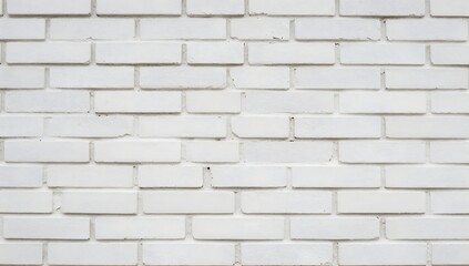 Fototapeta premium Clean white brick wall background offers versatile aesthetic for various design applications