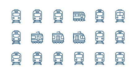 Train icons public transportation symbols © Riski