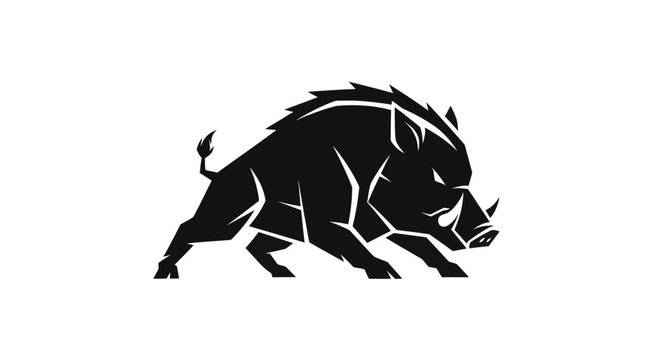 Stylized boar silhouette on white background