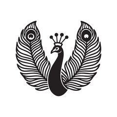 Obraz premium Hand Drawn Elegant Peacock Vector Illustration with Decorative Plumage and Ornate Feathers.