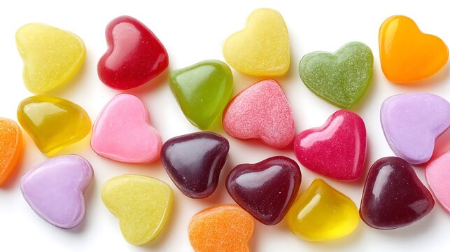 valentines day candy hearts colorful overhead sweet treat