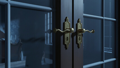 Golden Door Handles Luxury Bedroom Entrance Crystal Glass