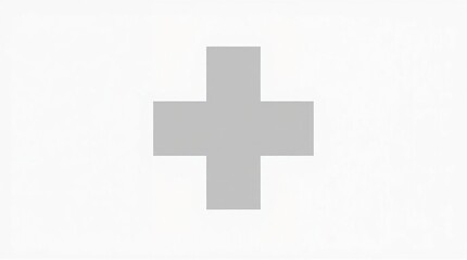 Obraz premium Minimal Medical Cross Symbol on White Background
