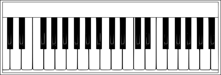 Fototapeta premium vector round frame of piano keyboard isolated on white background. modern music illustration. classic music. template for piano concert 
