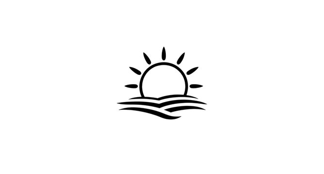 sunrise, sun, dawn, morning, daylight, horizon, rays, sunshine, sky, nature, icon, symbol, vector, illustration, logo, sign, emblem, design, graphic, clipart, silhouette, outline, minimal, simple, fla
