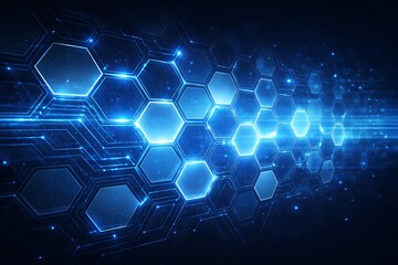 Fototapeta premium Geometric Hexagon Technology Pattern Futuristic Cyber Background