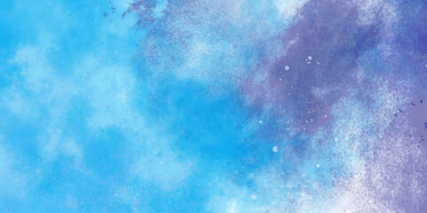 Fototapeta premium Watercolor abstract bright colorful textural background handmade. Watercolor deep blue background with subtle watercolor washes and small bright accents resembling the glow of stars on a frosty night 