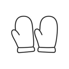 Obraz premium Simple Line Drawing of Winter Mittens