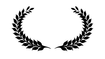 Obraz premium Laurel Wreath Silhouette Vector Icon for Victory Award and Achievement Branding