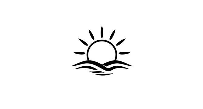 sunrise, sun, dawn, morning, daylight, horizon, rays, sunshine, sky, nature, icon, symbol, vector, illustration, logo, sign, emblem, design, graphic, clipart, silhouette, outline, minimal, simple, fla