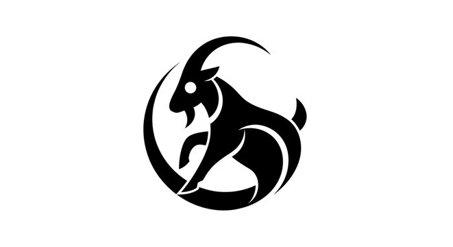 Stylized goat silhouette vector design
