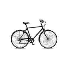 Fototapeta premium Black bicycle on white background, simple and sleek design
