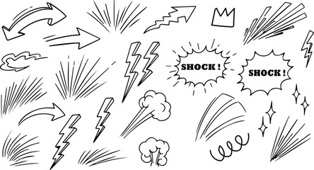 Comic book sound effects and action lines collection © Md-stock