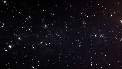 Vast dark night sky illuminated by countless bright, sparkling stars and distant galaxies