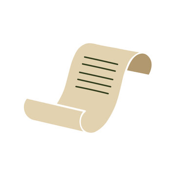 Vintage Paper Scroll Vector | Ancient Document List Roll Illustration for Certificate Menu