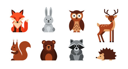 Fototapeta premium Cartoon forest animals illustration