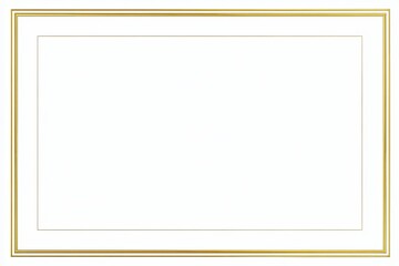 Obraz premium Elegant rectangular gold frame with white insert and inner border