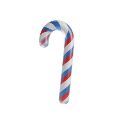 Obraz premium [Transparent Background PNG]3D Rendered Christmas Candy Cane with Stripes