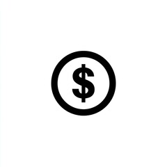 Obraz premium A black and white icon featuring a dollar sign symbol within a circular border