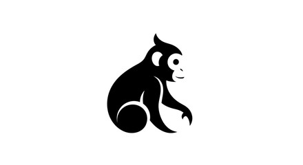 Stylized monkey illustration on white background © Nataliaa