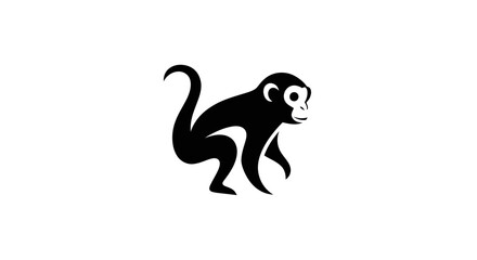 Stylized monkey illustration on white background © Nataliaa