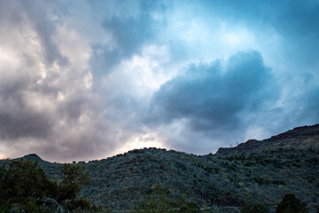 Cloudy sky over the mountains of Fossil Creek
