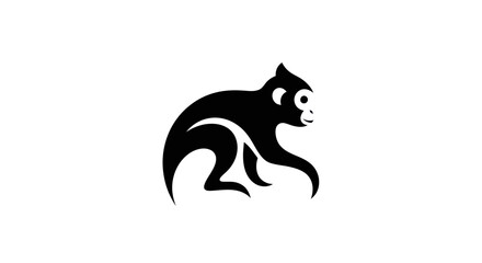 Stylized monkey silhouette on white © Nataliaa