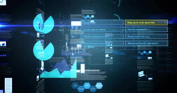Displaying holographic dashboard floating at console, showing Enter Prompt