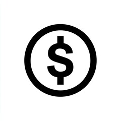 Fototapeta premium Black and white graphic of a dollar sign enclosed in a circular border