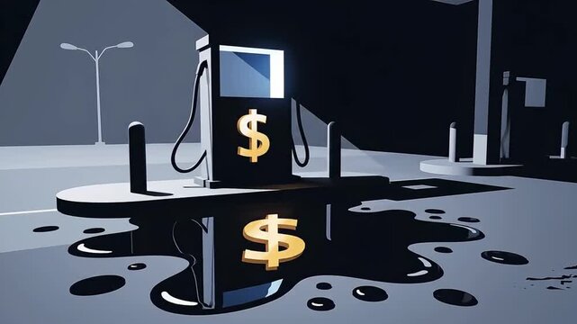 Gas Pump with Dollar Sign Leaking.