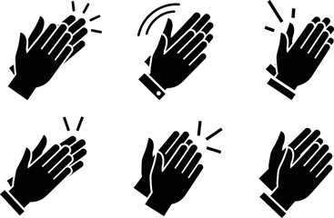 black silhouettes of hands with lines indicating movement and energy on white background