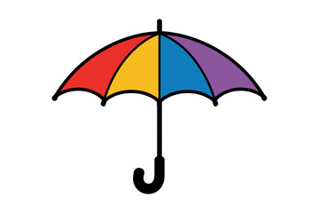 A colorful umbrella icon with a black outline and handle