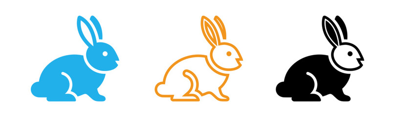 Obraz premium Three minimalist rabbit illustrations
