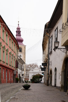 City of Ptuj, Slovenia, winter street and architecture, December 2025
