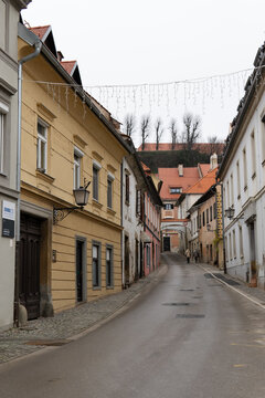 City of Ptuj, Slovenia, winter street and architecture, December 2025