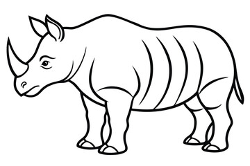 Fototapeta premium Rhino, Simple Outline Illustration