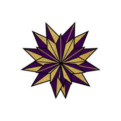 Obraz premium Purple and Gold Star Shape Design.